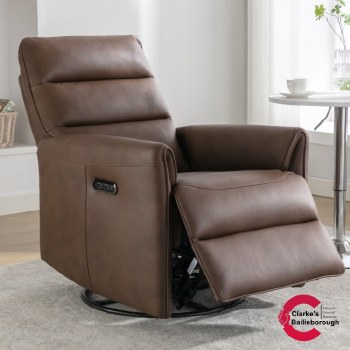 Waterville Swivel and Glide Recliner Chair Chestnut
