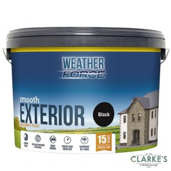 Weather Force Smooth Masonry Paint Black 10 Litre