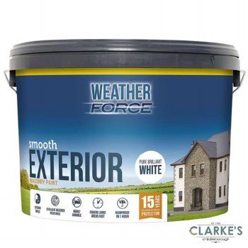 Weather Force Smooth Masonry Paint White 10 Litre