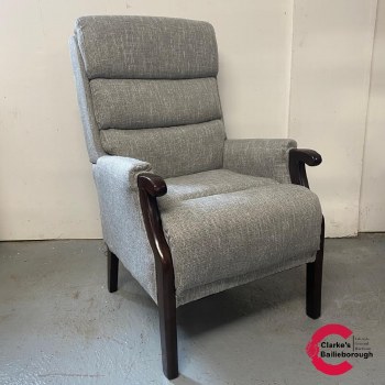 Wesley Fireside Chair Linen Grey