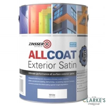 Zinsser Allcoat Exterior Satin White 2.5 Litre