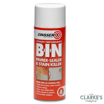 Zinser B-I-N Ultimate Primer - Sealer Stain Killer Spray 400 ml
