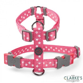 Walk About Starry Pink Dog Harness Medium