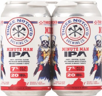 3 Notch'd Minute Man IPA 12oz 6pk Cans