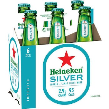 Heineken Silver 95 Cals 6pk Bottles