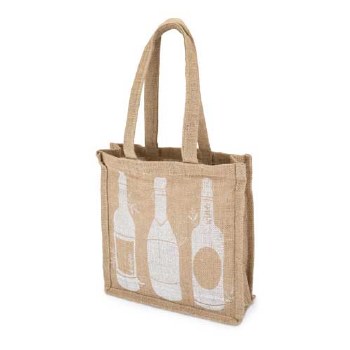 Jute Tote 3 Bottle Gift Bag