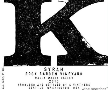 K Vintners Rockgarden Vineyard Syrah 750ml