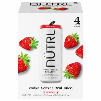 Nutrl Starwberry Vodka Seltzer 4pk Cans