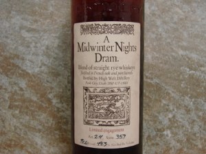 High West Mid Winter Night Dram Rye Whiskey 750ml