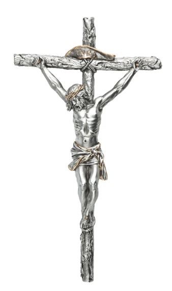 10" PEWTER/GOLD CRUCIFIX