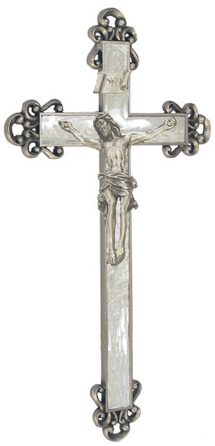 WHITE PEARLIZED CROSS