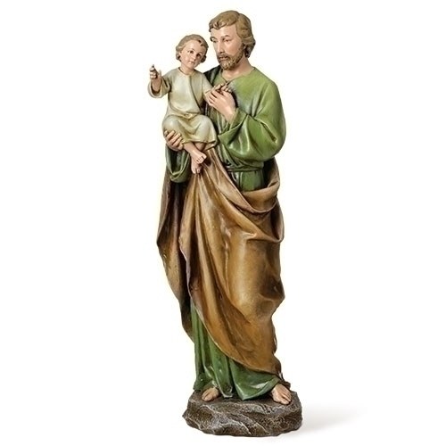 14" ST JOSEPH &amp; CHILD STATUE