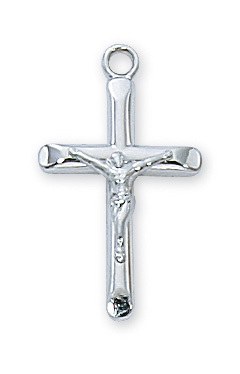 STERLING SILVER CRUCIFIX 18&quot; CHAIN BOXED