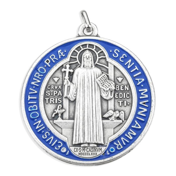 ST BENEDICT 2.25" BLUE/RED EPOXY MEDAL