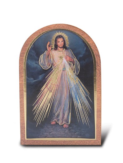 Divine Mercy Single Arched Standing Plaque