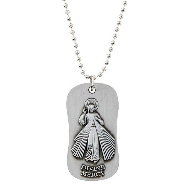 2" DIVINE MERCY DOG TAG
