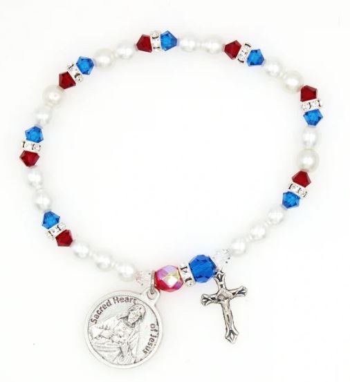 250 HANDMADE PEARL RWB BRACELET