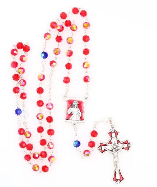 250 RED ROS WITH DIVINE MERCY CTR