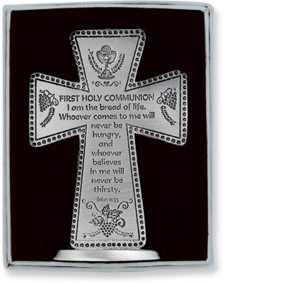 3&quot; 1ST COMMUNION PEWTER STANDING CROSS