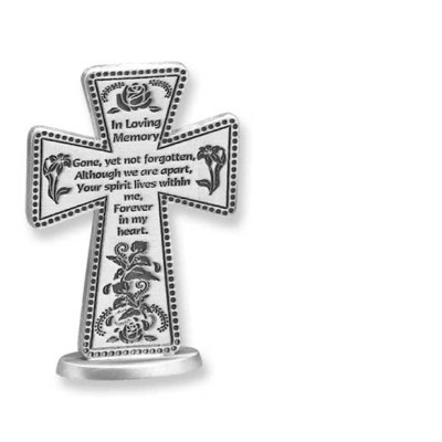 3&quot; IN LOVING MEMORY PEWTER STANDING CROSS