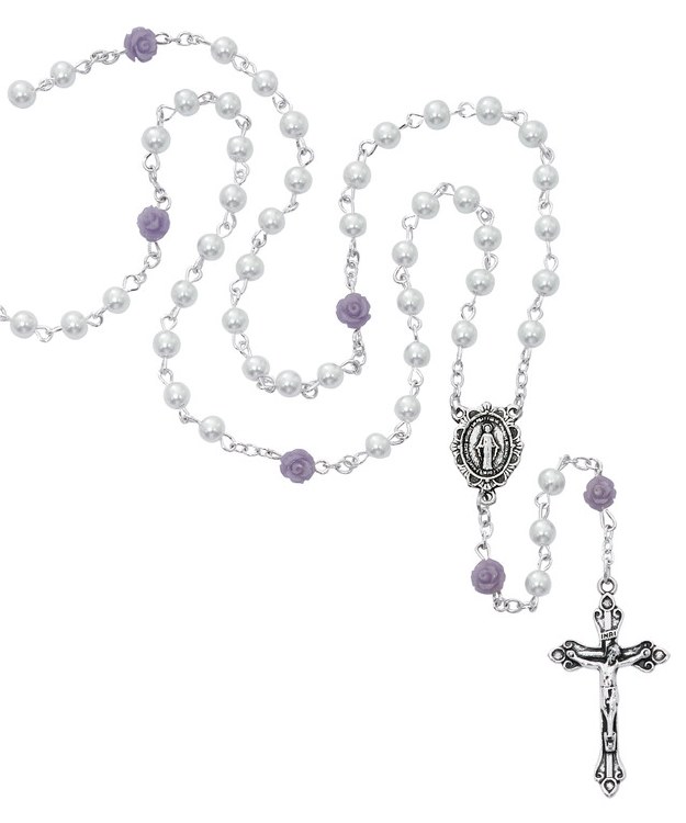 4MM WHITE PEARL WITH PURPLE BEADS