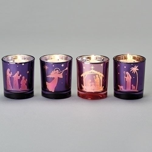 4PC NATIVITY SCENE VOTIVE SET