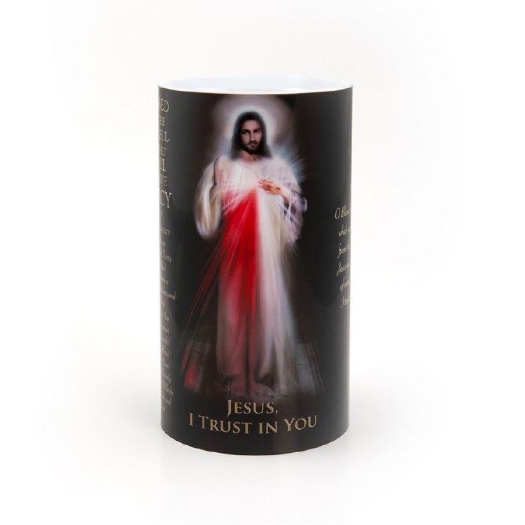 4X7 DIVINE MERCY LED CANDLE