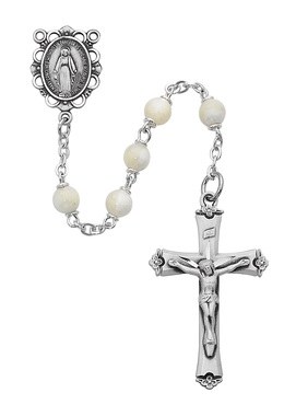 5MM GENUINE MOTHER OF PEARL ROSARY