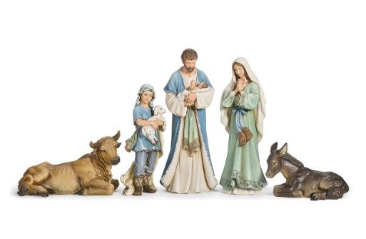 5 PIECE 12" NATIVITY WITH ANIMALS