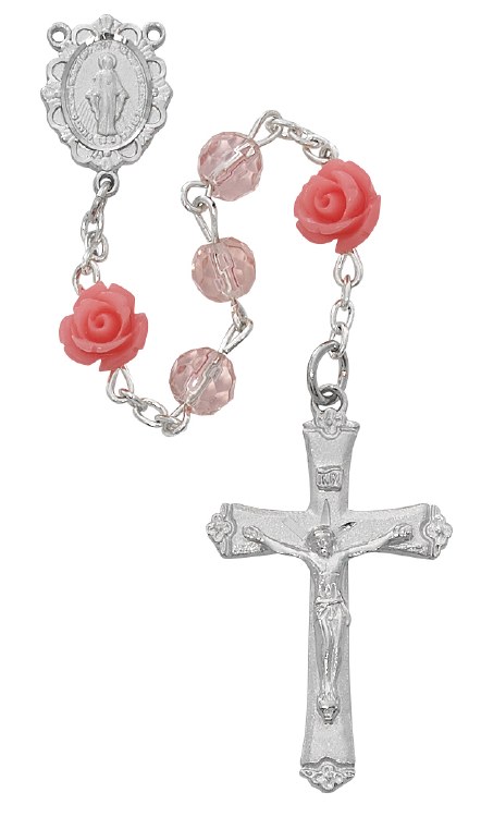 PINK ROSE ROSARY