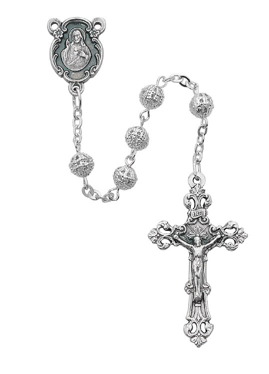 6MM SILVER FILAGREE ROSARY