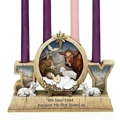ADVENT CANDLE HOLDER WITH BABY JESUS
