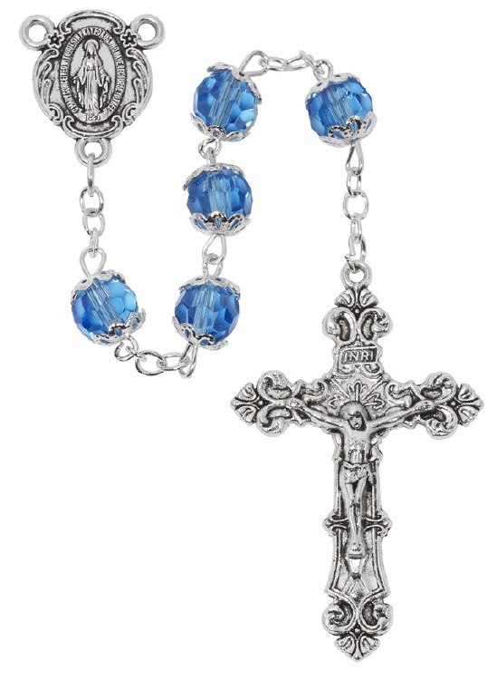 BLUE AB CAPPED ROSARY
