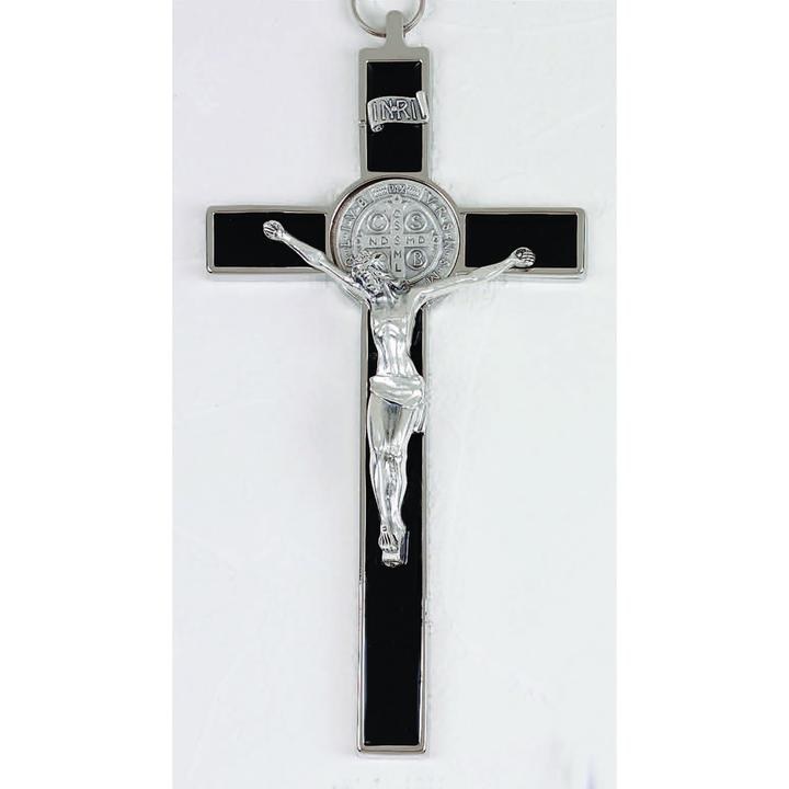 ST BENEDICT BLACK ENAMEL CRUCIFIX