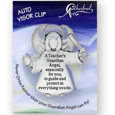 A TEACHER'S GUARDIAN ANGEL VISOR CLIP