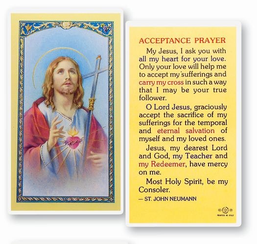 ACCEPTANCE PRAYER CARD