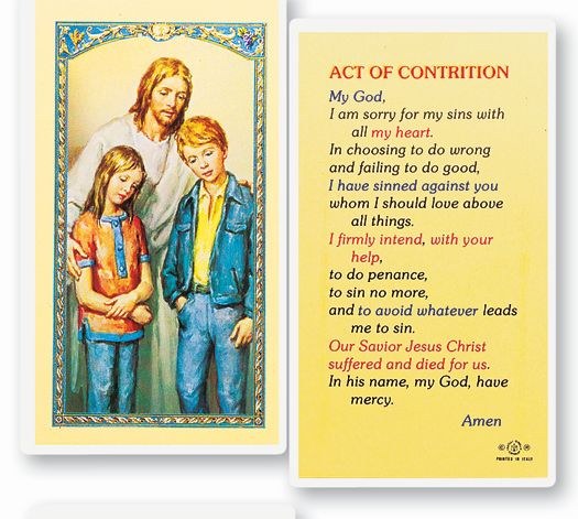 ACT OF CONTRITION - COMFORTER PRAYER CARD