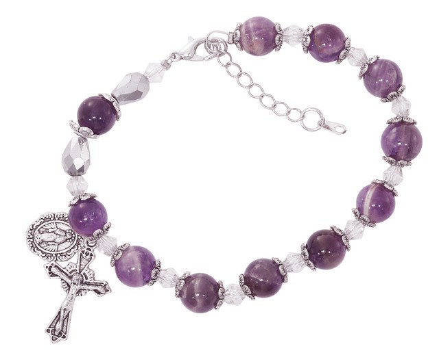 AMETHYST STONE ROSARY BRACELET