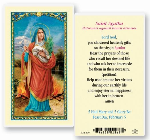 ST AGATHA PRAYERCARD