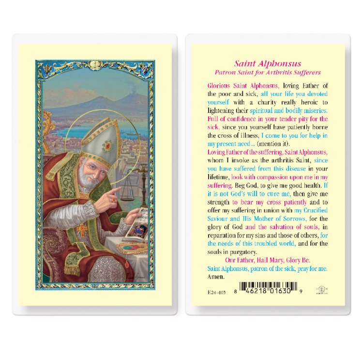 ST ALPHONSUS LIGOURI PRAYERCARD - Divine Mercy Gift Shop