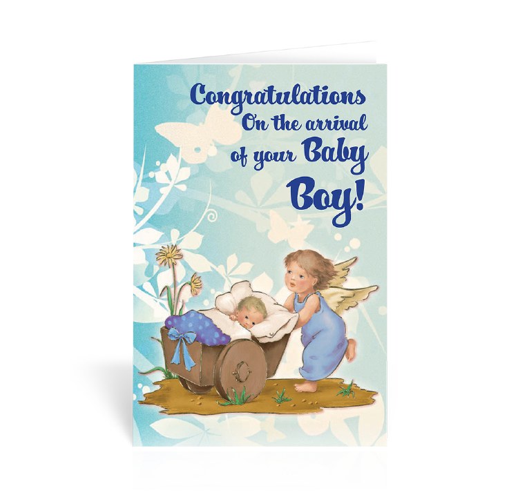 BABY BOY CONGRATULATIONS CARD