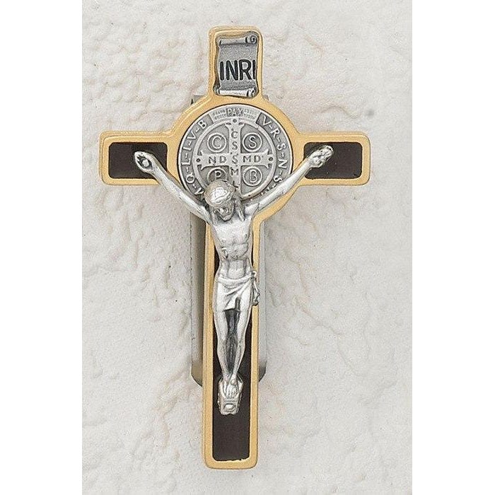 ST BENEDICT CROSS GOLD VISOR CLIP