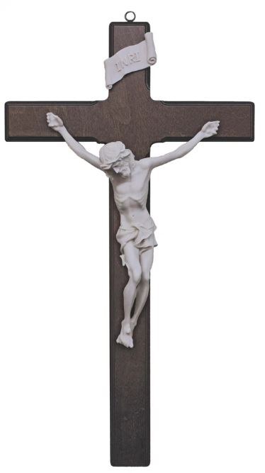BIRCH WOOD/ ALABASTER CRUCIFIX