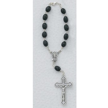 BLACK AUTO ROSARY 6X8MM