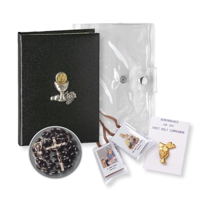 5PC BLACK 1ST COMMUNION GIFT SET