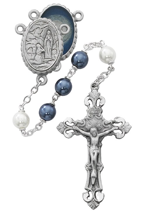 BLUE AND PEARL OUR LADY OF LOURDES ROSARY
