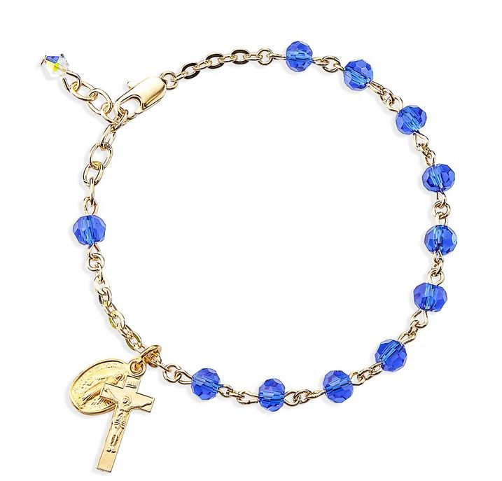 BLUE FACETED GOLD PLATED BRAC