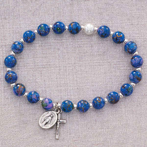 BLUE VENETIAN STRETCH BRACELET