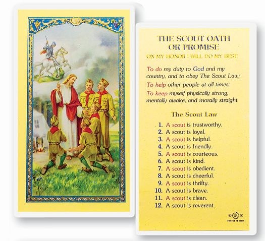 BOY SCOUT OATH OF PROMISE PRAYER CARD