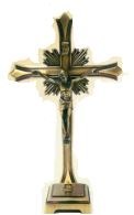 BRONZE 12" CRUCIFIX WITH BASE